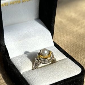 Never worn! Konstantino pearl and silver ring